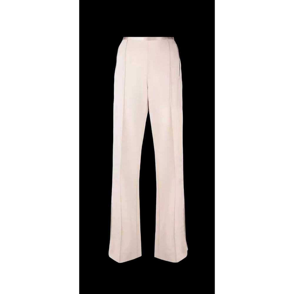 ROSETTA GETTY Pintuck High-Waist Stretch-Wool Tuxedo Track Pants Sz 6